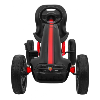 Gokart ABARTH na pedały dla dzieci Czarny + Koła EVA + Hamulec ręczny + Wolny bieg